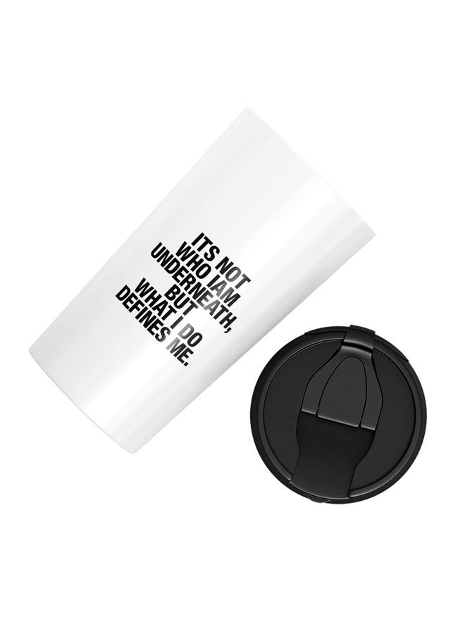 LIT Batman Quote White Travel Printed Tumbler with Black Lid - Image 2