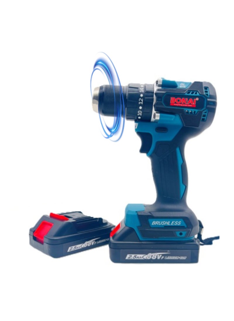 BONAI Cordless Hammer Drill Set: 36V 10mm Capability, 950-2500 RPM Speed, Perfect for Metal, Wood, and Wall Projects with Twin Batteries  - Image 3