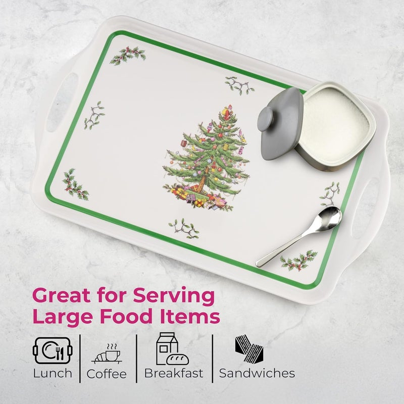 Spode Christmas Tree Collection - (18.9" x 11.6") Melamine Tray Holiday Entertaining Decorative Serving, Dimensions Strong Durable Classic Festive Design Seasonal Dining Kitchen Accent - Image 5