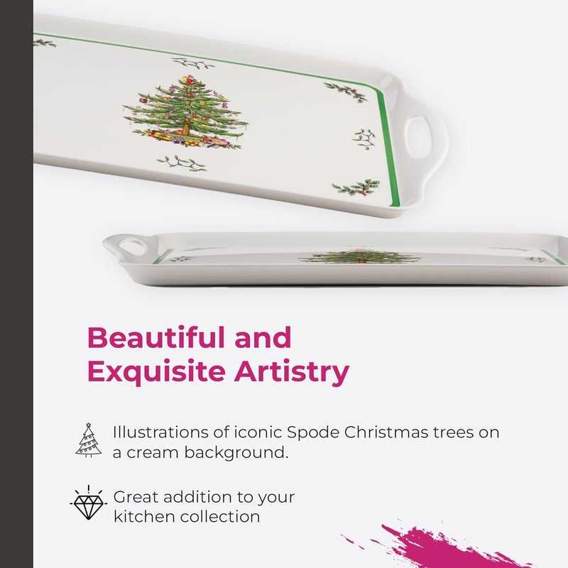 Spode Christmas Tree Collection - (18.9" x 11.6") Melamine Tray Holiday Entertaining Decorative Serving, Dimensions Strong Durable Classic Festive Design Seasonal Dining Kitchen Accent - Image 3