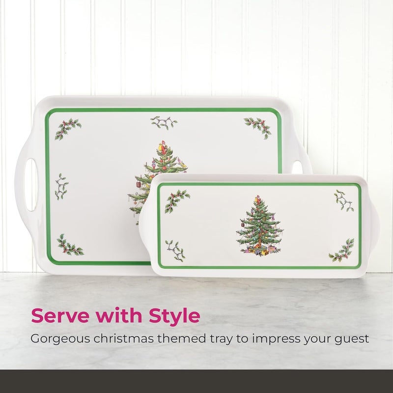 Spode Christmas Tree Collection - (18.9" x 11.6") Melamine Tray Holiday Entertaining Decorative Serving, Dimensions Strong Durable Classic Festive Design Seasonal Dining Kitchen Accent - Image 4