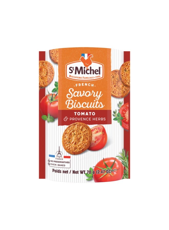 St Michel Tomato & Provence Herbs Savory French Biscuits 70g - Image 1