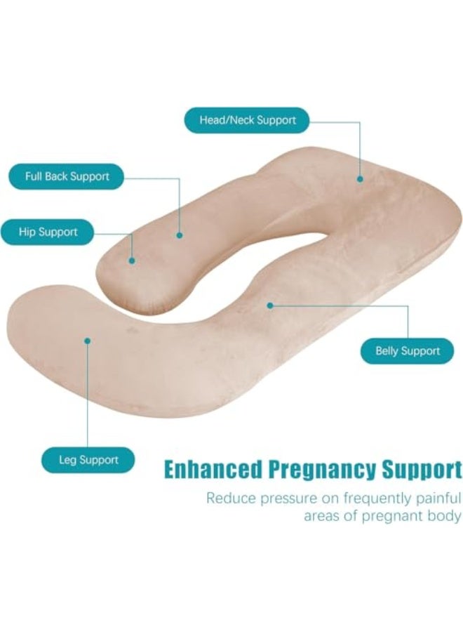 HOME DWELL Pregnancy Pillow - Supportive Maternity Pillow for Sleeping, 115 x 85 x 25 cm, Comfortable Body Pillow for Pregnant Women(Brown) - Image 3