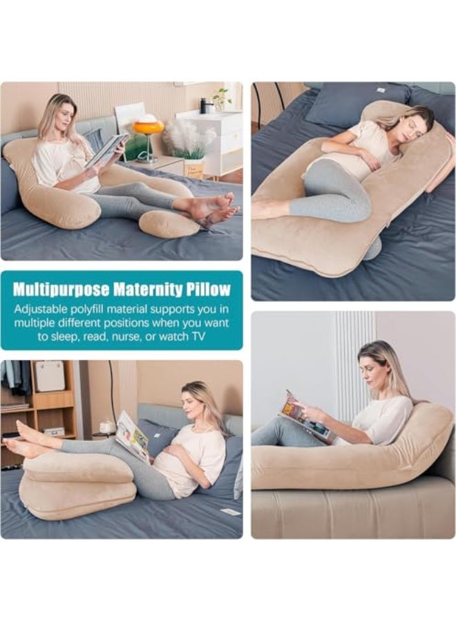 HOME DWELL Pregnancy Pillow - Supportive Maternity Pillow for Sleeping, 115 x 85 x 25 cm, Comfortable Body Pillow for Pregnant Women(Brown) - Image 5