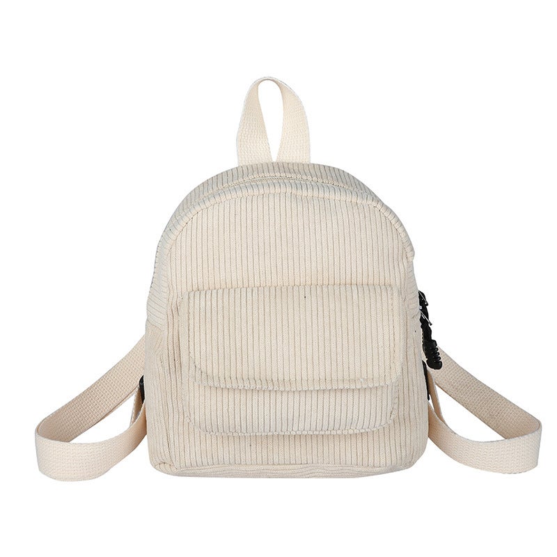2022 Velvet Trendy Mini Backpack Retro Fashion Womens Bag Beige White 