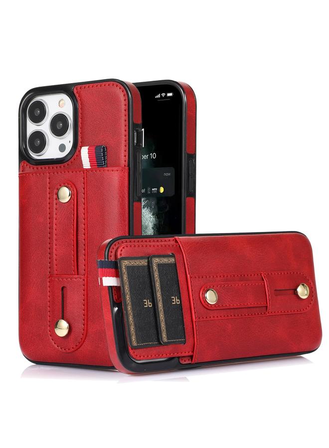 Zaboon Case For iPhone 12 Pro Max Wristband Kickstand Wallet Leather Phone Case - Image 1