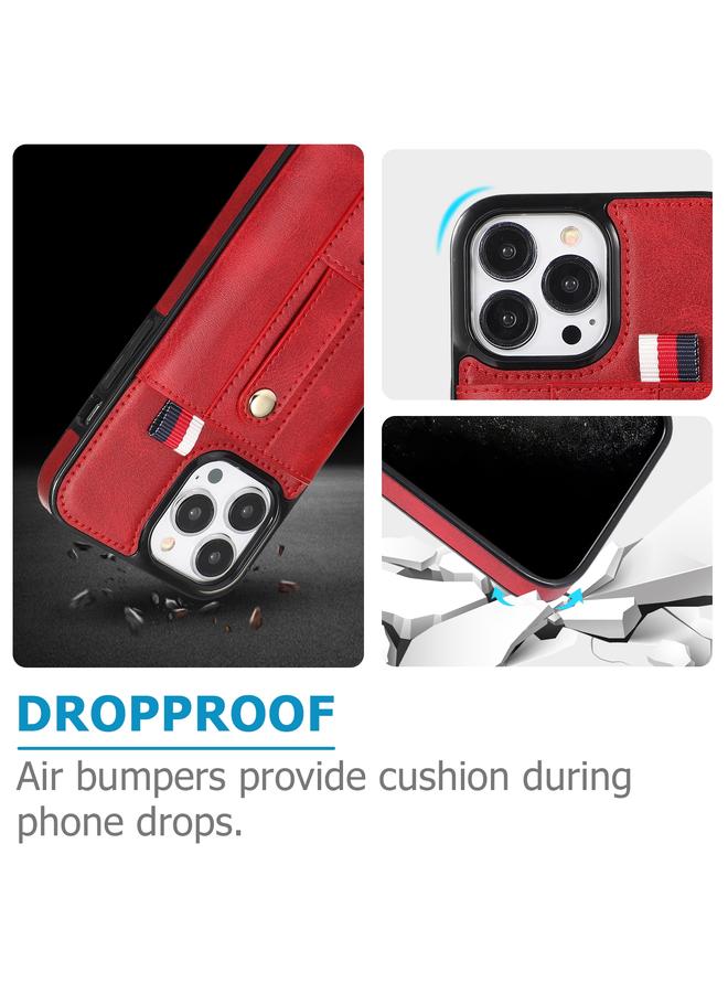 Zaboon Case For iPhone 12 Pro Max Wristband Kickstand Wallet Leather Phone Case - Image 5