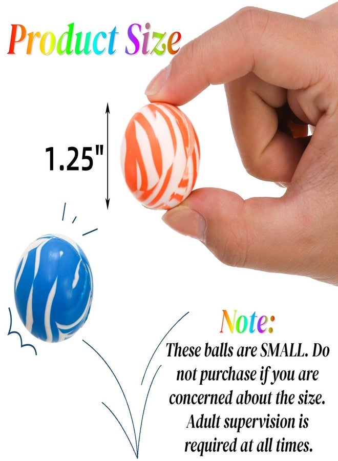 Noamus 100 Pack Colorful Small Bouncy Balls, 32mm Assorted Rubber Bounce Ball, Bulk Mixed Pattern High Bouncing Balls, Party Favors for Kids, Birthday Gift, School Prizes(1.25 in) - Image 2