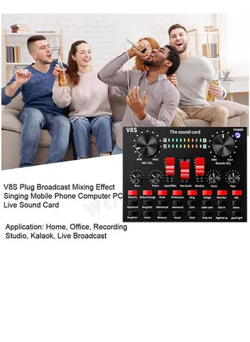 GENNEXT Professional Condenser Microphone With V8S Live Sound Card And Studio Recording Broadcasting Set - Image 5