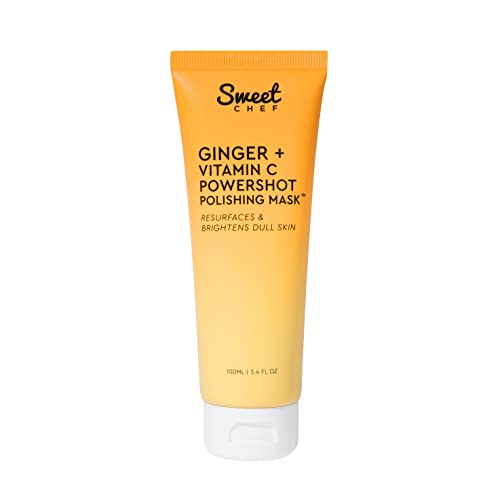 Sweet Chef Ginger + Vitamin C Powershot Polishing Mask - Brightening Face Mask for Dark Spots & Uneven Skin Tone + Maca, Rice Powders & AHA Face Exfoliant & Resurfacing Formula (3.4oz) - Image 1