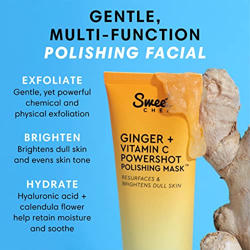 Sweet Chef Ginger + Vitamin C Powershot Polishing Mask - Brightening Face Mask for Dark Spots & Uneven Skin Tone + Maca, Rice Powders & AHA Face Exfoliant & Resurfacing Formula (3.4oz) - Image 2