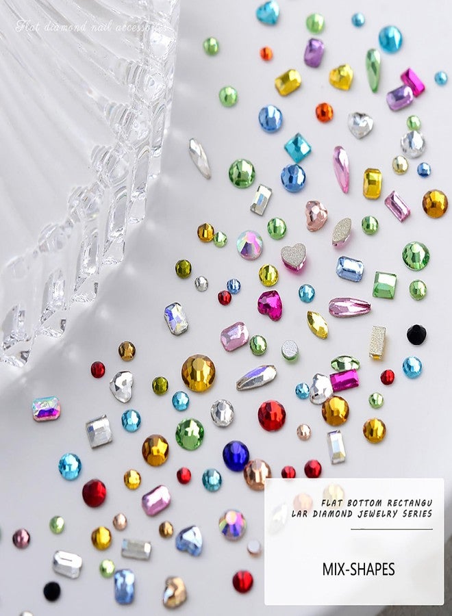 HYWWPFLAY 280PCS Rhinestones for Nails, 3D Flat Back Nail Gems and Rhinestone Mix-Color Mix-Size Nail Crystal Gemstones Nail Art Rhinestones for Salon or DIY Craft Decoration - Image 3