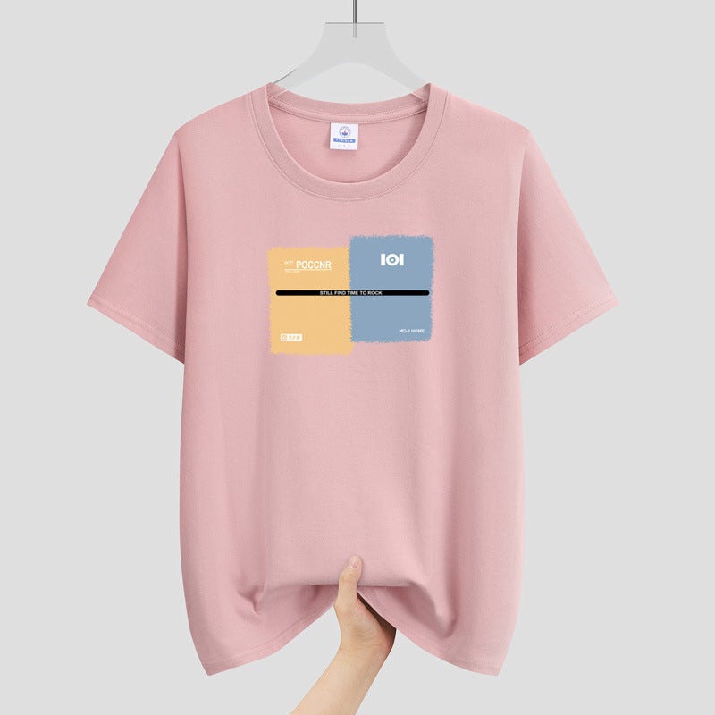 Men'S Round Neck Cotton Short-Sleeved T-Shirt Youth Fashion Printed Loose Plus Size Trendy All-Matching T-Shirt - Image 1