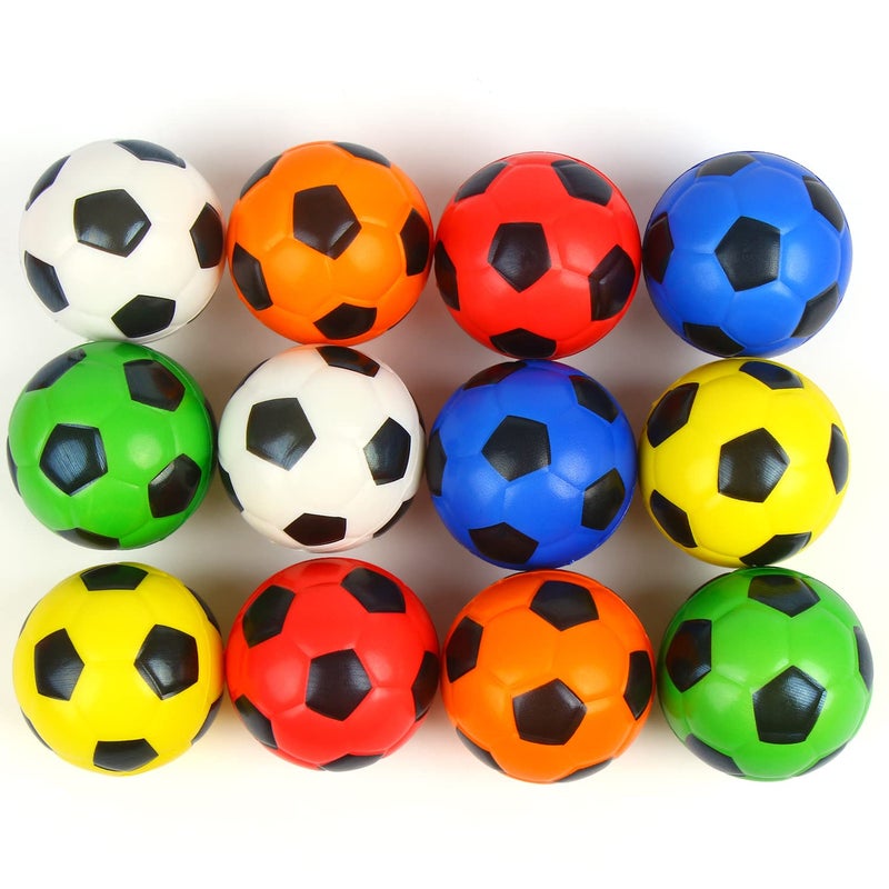 VEYLIN 12-Piece Multicolor Sponge Football Set, 6cm Foam Soccer Balls for Kids - Image 2