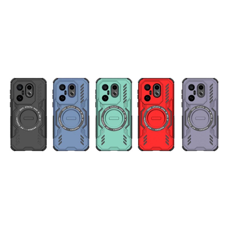 For vivo X200 FE Global  Armor MagSafe Magnetic Ring Shockproof Phone Case(Black) - Image 5