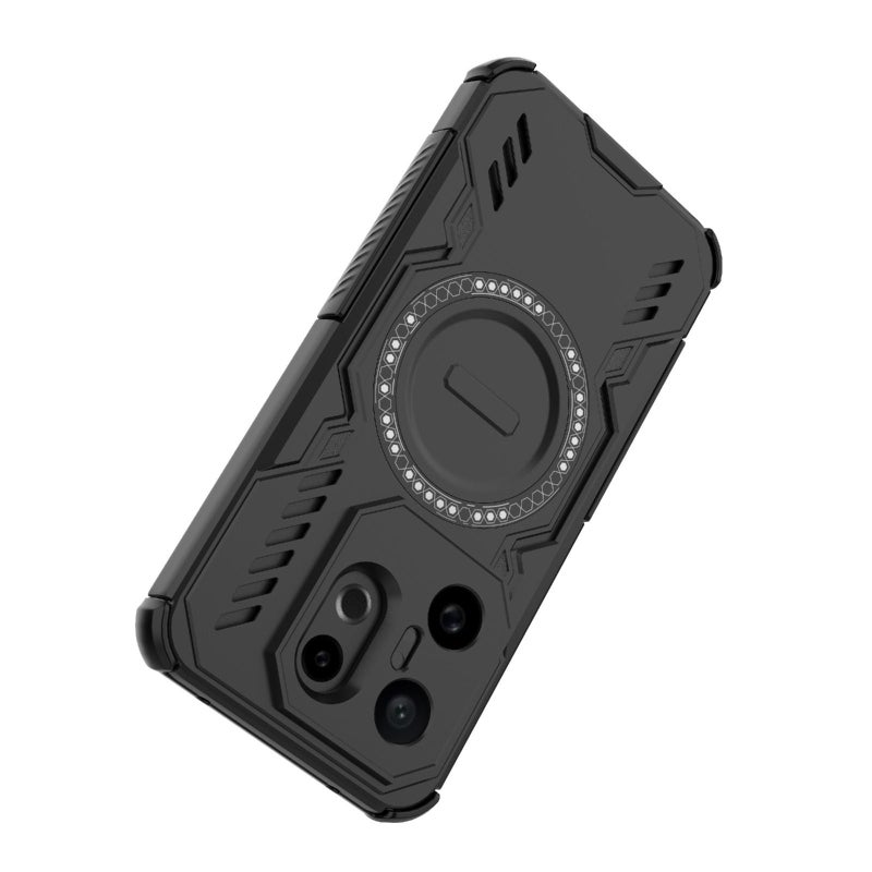 For vivo X200 FE Global  Armor MagSafe Magnetic Ring Shockproof Phone Case(Black) - Image 4
