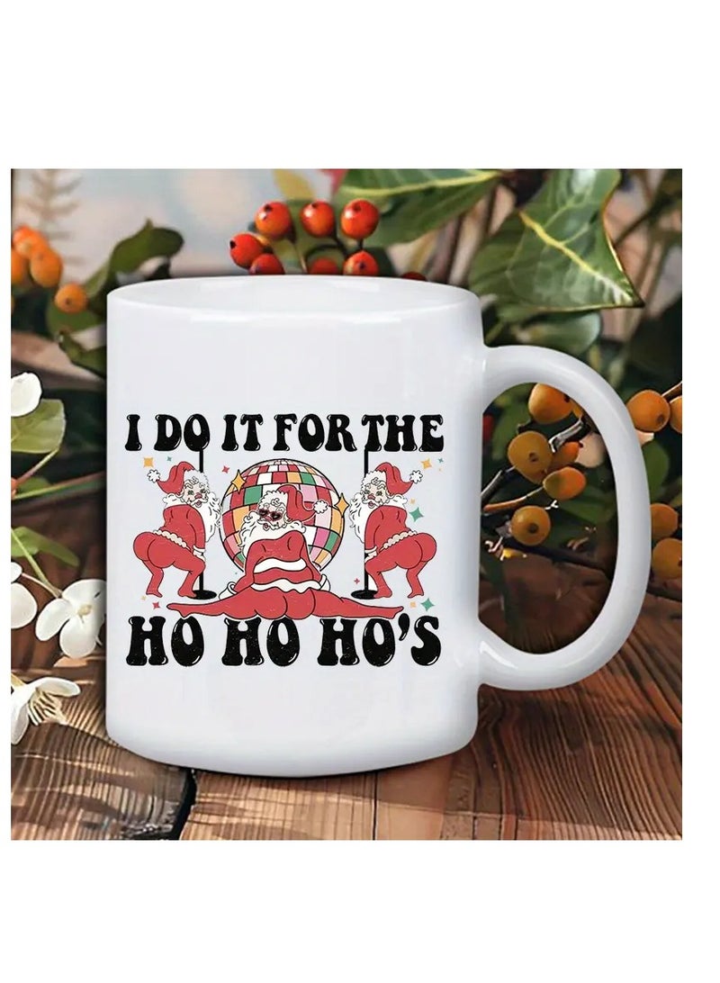 RYN فنجان قهوة سيراميك عيد الميلاد - معزول، قابل لإعادة الاستخدام، غسل يدوي فقط - متعدد الاستخدامات، مثالي لعشاق القهوة، للجنسين - تصميم عيد ميلاد سعيد - Image 1