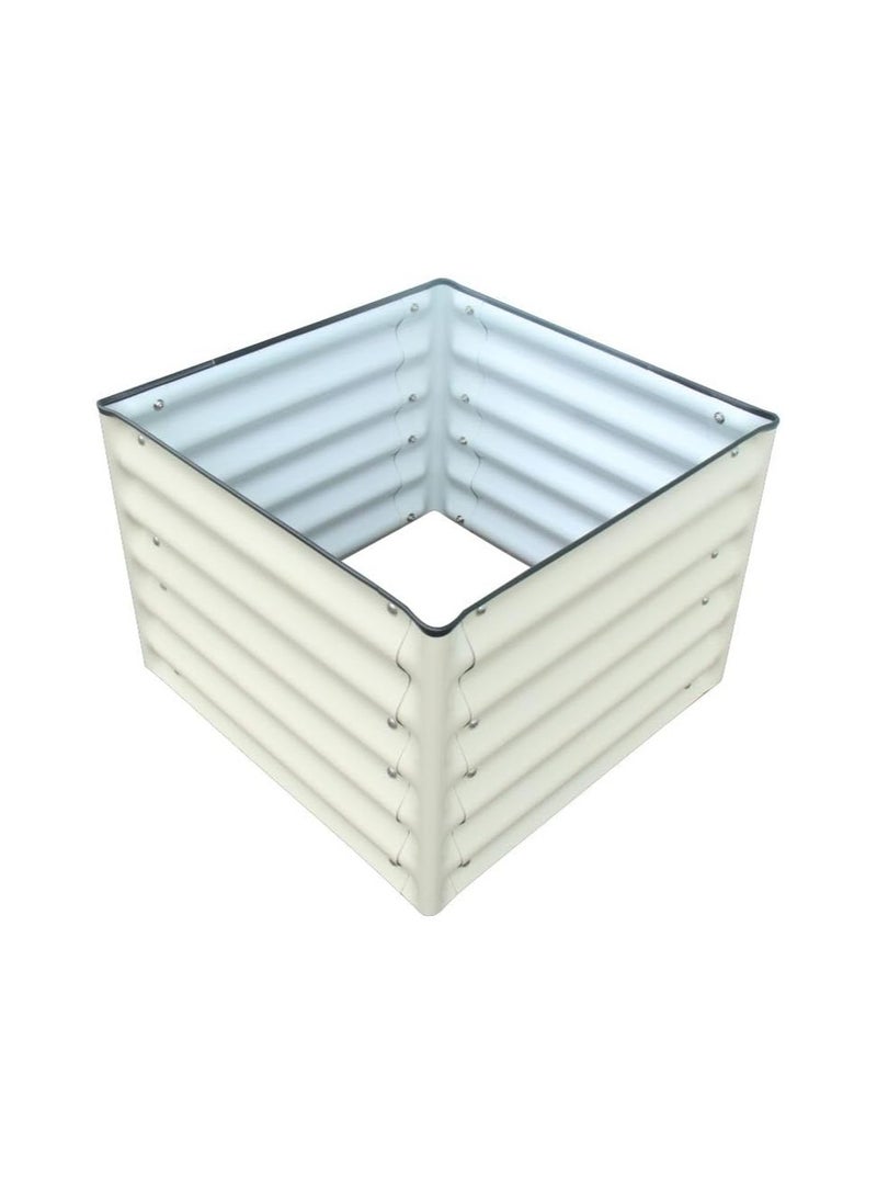 Generic Raised Garden Bed Square-17(2FT), Dimension: 75 X 75 X 43 CM, 238 Ltr, Colour – Off White, Square Shape Metal Planter Box for Vegetables, Flowers, Herbs & Fruits - Image 1