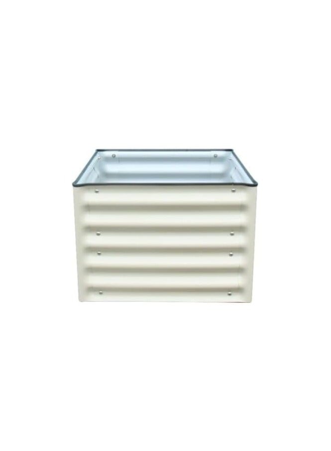 Generic Raised Garden Bed Square-17(2FT), Dimension: 75 X 75 X 43 CM, 238 Ltr, Colour – Off White, Square Shape Metal Planter Box for Vegetables, Flowers, Herbs & Fruits - Image 2