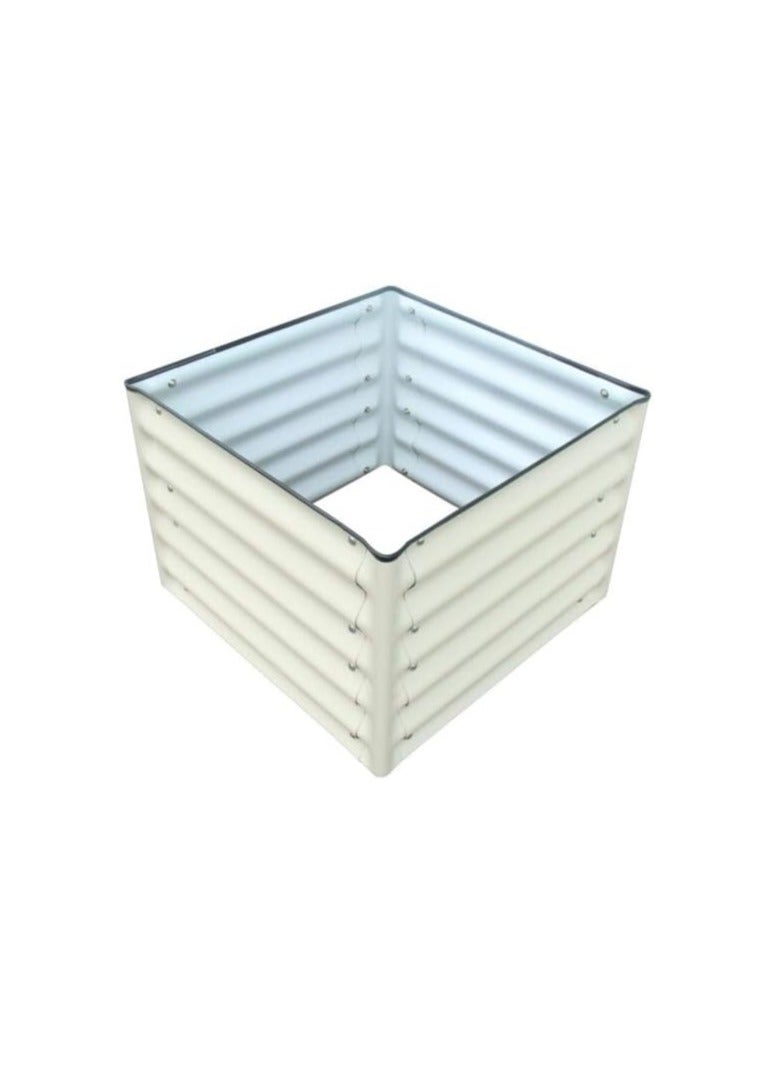 Generic Raised Garden Bed Square-17(2FT), Dimension: 75 X 75 X 43 CM, 238 Ltr, Colour – Off White, Square Shape Metal Planter Box for Vegetables, Flowers, Herbs & Fruits - Image 3