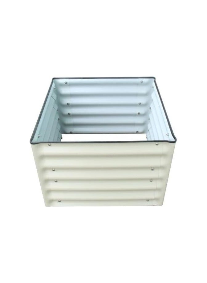 Generic Raised Garden Bed Square-17(2FT), Dimension: 75 X 75 X 43 CM, 238 Ltr, Colour – Off White, Square Shape Metal Planter Box for Vegetables, Flowers, Herbs & Fruits - Image 4