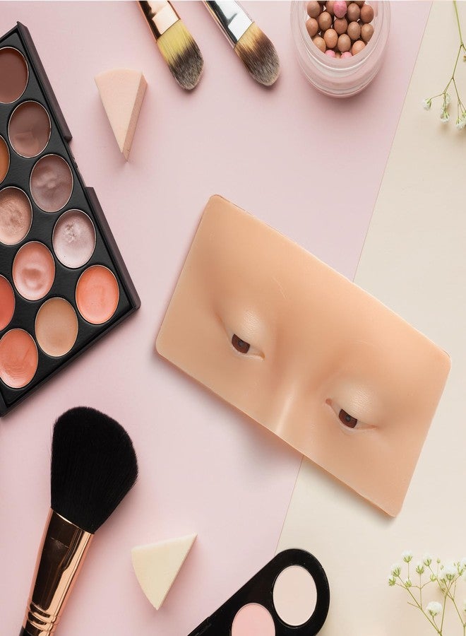 Bueuo Makeup Practice Face Board, 3D Reusable Silicone Make up Mannequin Face with 5PCS Makeup Brush, Eye Make up Practice Board for Beginner or Professional Enthusiasts - Image 5