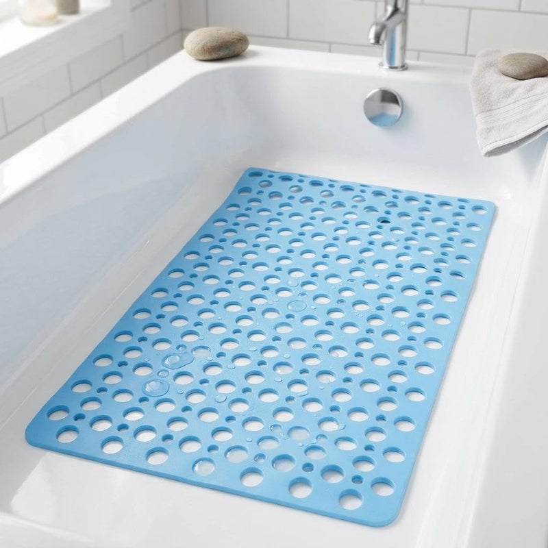 Shower Mat - Silicone Non-Slip Bath Mat for Bathtub, 38x70cm (bIue) - Image 2