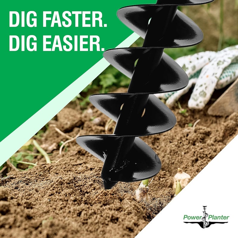 Power Planter مثقاب مصباح كبير - 4"x28" مثقاب لحفر الثقوب لمثقاب الثقوب، حفر الثقوب - أداة زراعة المصابيح - مثقاب لحفر الزراعة - أداة حفر حديقة - 1/2" محرك سداسي غير قابل للانزلاق - Image 3