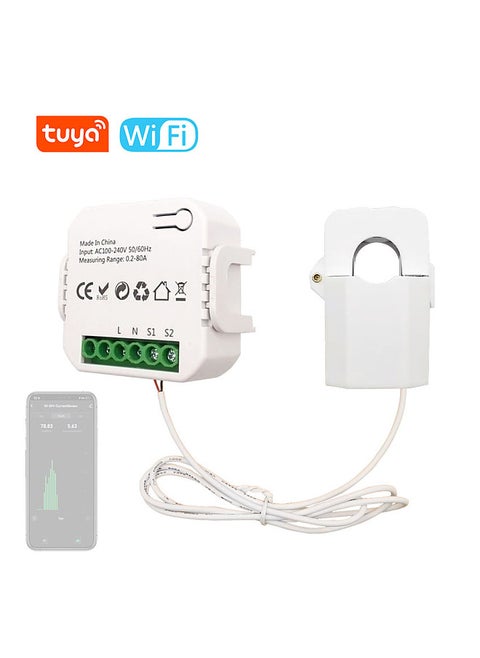 Tuya WiFi 80A Clamp Energy Meter Mobilephone APP Control Current Trans