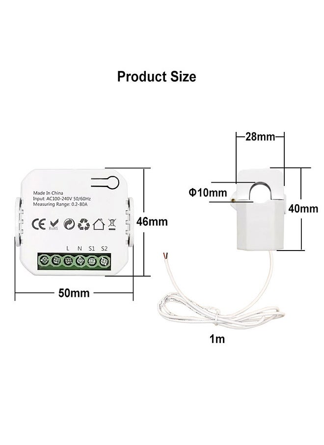 Lepmerk Tuya WiFi 80A Clamp Energy Meter Mobilephone APP Control Current Trans  - Image 3