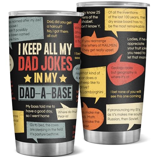 AGOT Fathers Day Gifts for Dad Birthday Gifts for Dad Papa Husband from Daughter Son Wife Funny Jokes 20oz Tumbler Gift for Men Who Have Everything