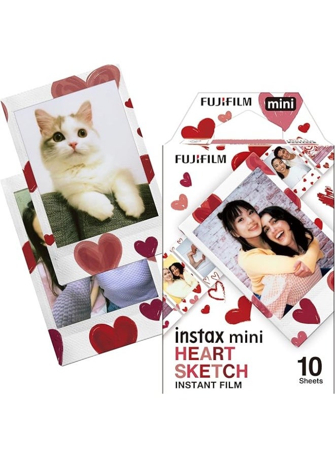 FUJIFILM Instax Fujifilm Mini Film, Heart Sketch 10 Sheets  - Image 2