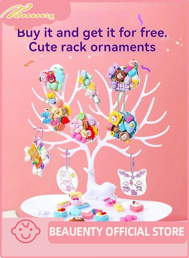 Beauenty 620 Pcs DIY Whipped Cream Clay Glue Set, Simulated DIY Making Art Craft Kit with Cartoon Stickers, Accessories, Key Chains with Storage Box for Gifting - Image 4