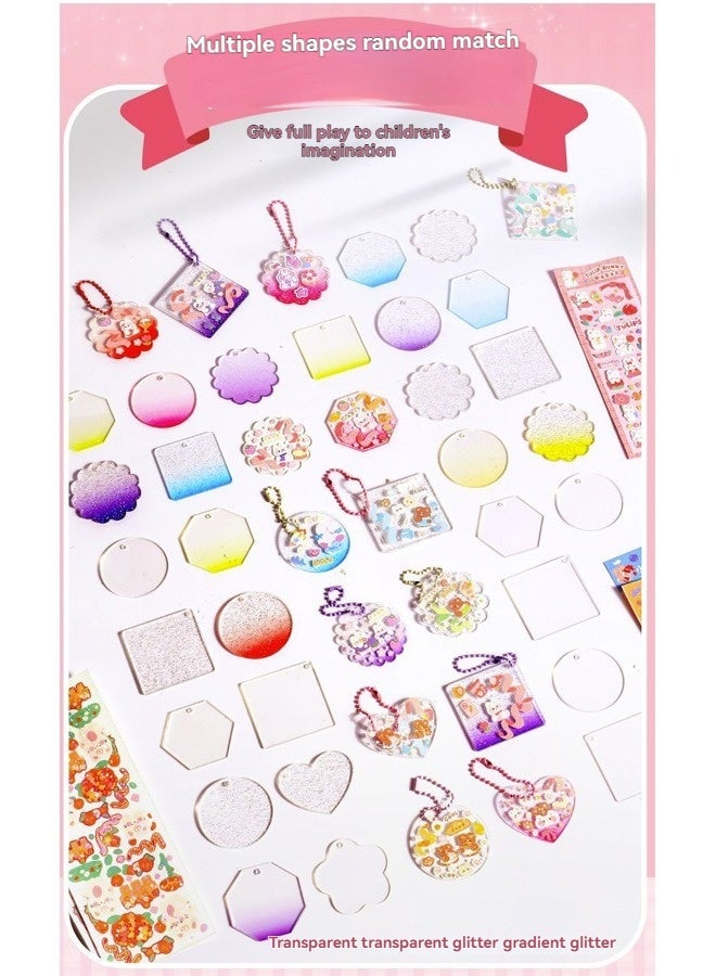Beauenty 620 Pcs DIY Whipped Cream Clay Glue Set, Simulated DIY Making Art Craft Kit with Cartoon Stickers, Accessories, Key Chains with Storage Box for Gifting - Image 3
