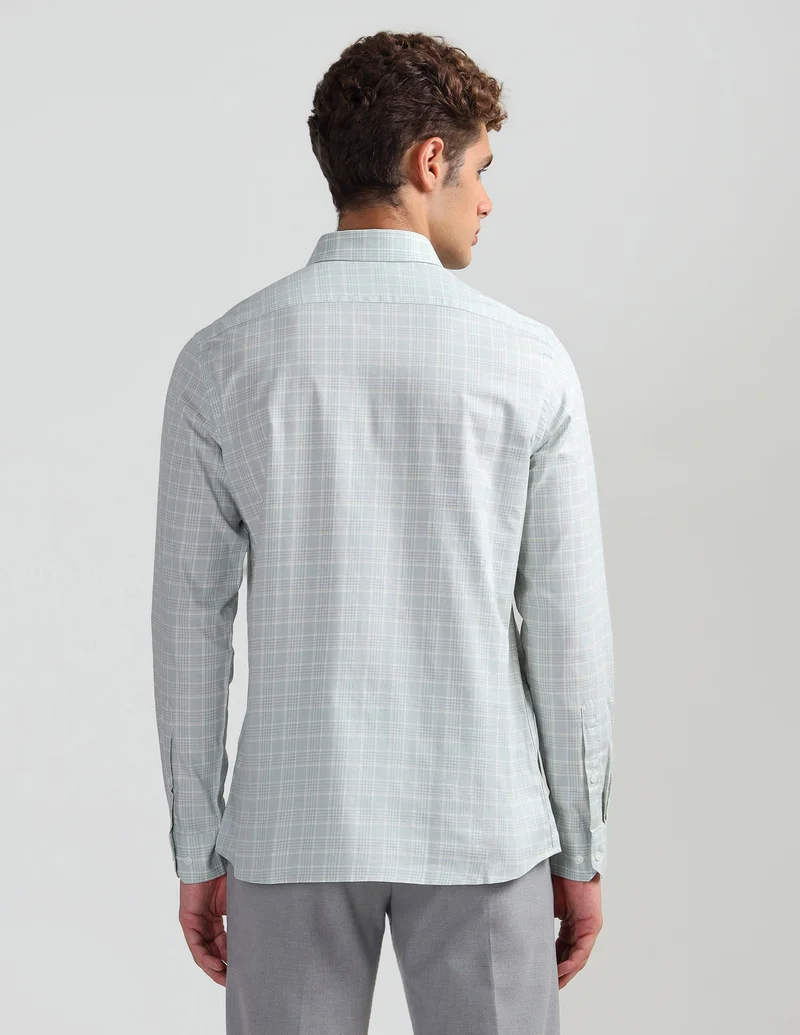 Arrow Green Pure Cotton Manhattan Slim Fit Shirt for Men | Best Price UAE
