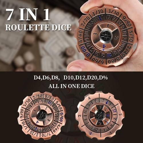 RULE DICE 2in1 DND Dice Fidget Spinner1 Pack Unique Roulette DD Dice Cool Spinner DD Metal Dice Set D6 D8 D10 D12D20D 7in1 Dungeons and Dragons Dice SetMTG RPG Role Playing Gaming - Image 5