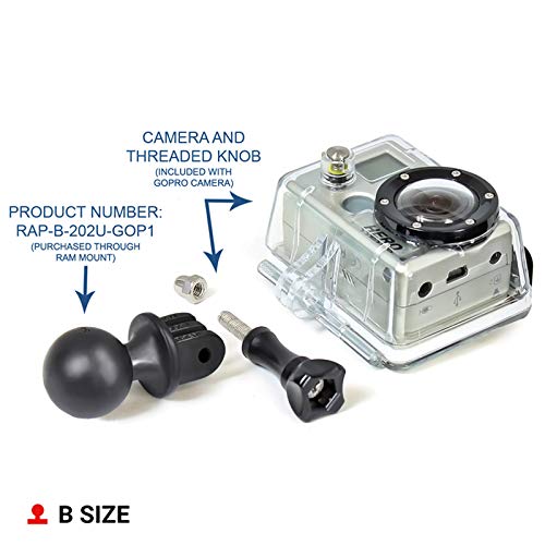 RAM Mounts RAP-B-202U-GOP1 Action Camera Universal Ball Adapter with B Size 1" Ball - Image 2