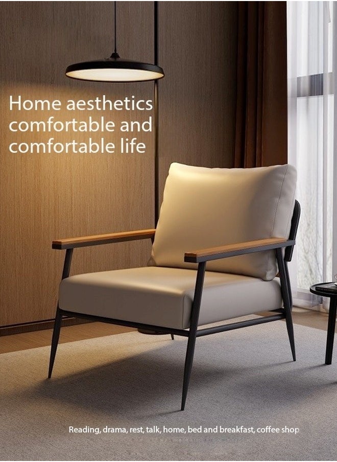 Raffine Multipurpose Use Modern Accent Chair Upholstered Reading Comfy Armchair Lounge Chair with Iron Frame Soft Seat Chair for Living Room Bedroom Lounge 65x77x90 cm (Fully Assembled)  - Image 1