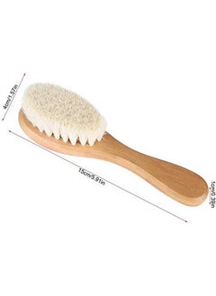 Zerodis Hair Brushes Baby Head Brush, Kids Soft Goat Hair Comb Wood Infant Massage Scrub Tool Newborn Shower Registry Gift, Wooden Baby Hair Brush Hairbrush for Newborn and  - Image 4