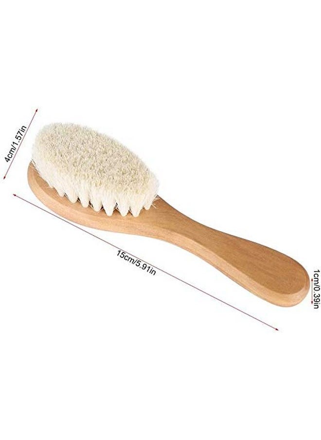Zerodis Hair Brushes Baby Head Brush, Kids Soft Goat Hair Comb Wood Infant Massage Scrub Tool Newborn Shower Registry Gift, Wooden Baby Hair Brush Hairbrush for Newborn and  - Image 4