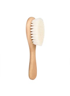 Zerodis Hair Brushes Baby Head Brush, Kids Soft Goat Hair Comb Wood Infant Massage Scrub Tool Newborn Shower Registry Gift, Wooden Baby Hair Brush Hairbrush for Newborn and  - Image 1