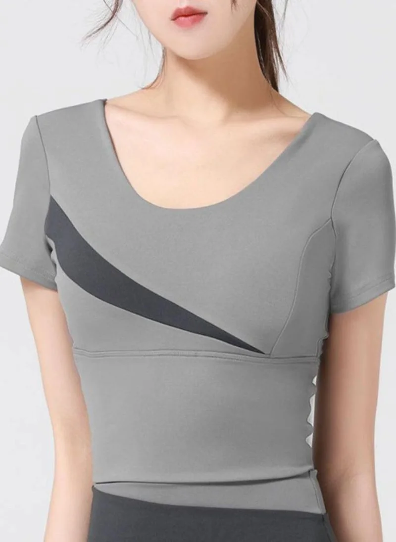 يونيكي Grey Neck T-Shirt With Leggings Co-Ords