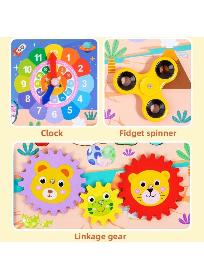 Children's Wooden Multifunctional Busy Logarithmic Board Eight-in-One Cognitive Matching Board Counting Fishing Walking Game Toy-Color:Traffic Log Board - Image 5