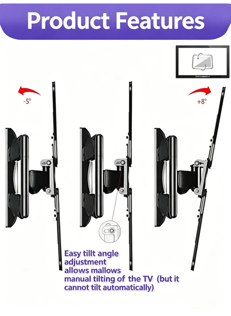 Bolivia's TV Wall Mount, Flexible and Adjustable, Suitable For 23''-60''TV, Maximum Load-Bearing Capacity 32kg, Can Be Used In Bedrooms, Living Rooms, Exhibition Halls - Image 2