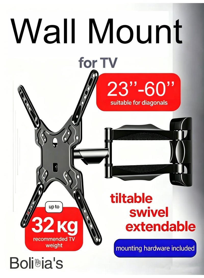 Bolivia's TV Wall Mount, Flexible and Adjustable, Suitable For 23''-60''TV, Maximum Load-Bearing Capacity 32kg, Can Be Used In Bedrooms, Living Rooms, Exhibition Halls - Image 1
