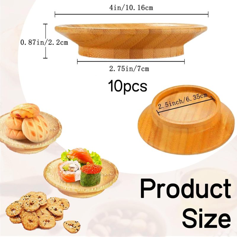Wooden Wine Glass Topper: 10-Piece Natural Bamboo - Secure Fit Versatile Snack Presentation for Dinner Parties Bridal Showers Holiday Gatherings Home Entertainers - Image 3