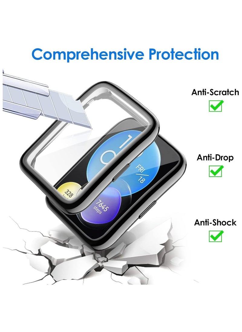 Generic Case Compatible with Huawei Watch Fit 2 Protective Case, Flexible TPU Full Protection Screen Protector Cover Scratch-Resistant Screen Protector Case (Black)  - Image 5
