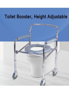Generic Bathroom Commode Chair With Wheels & Footrest  - Image 2