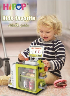 HIPOP Children's Supermarket Play Toys with Cash Register,Simulate Card Swiping,Code Scanning,Shopping,Shop Pretend Play for Kids  - Image 2
