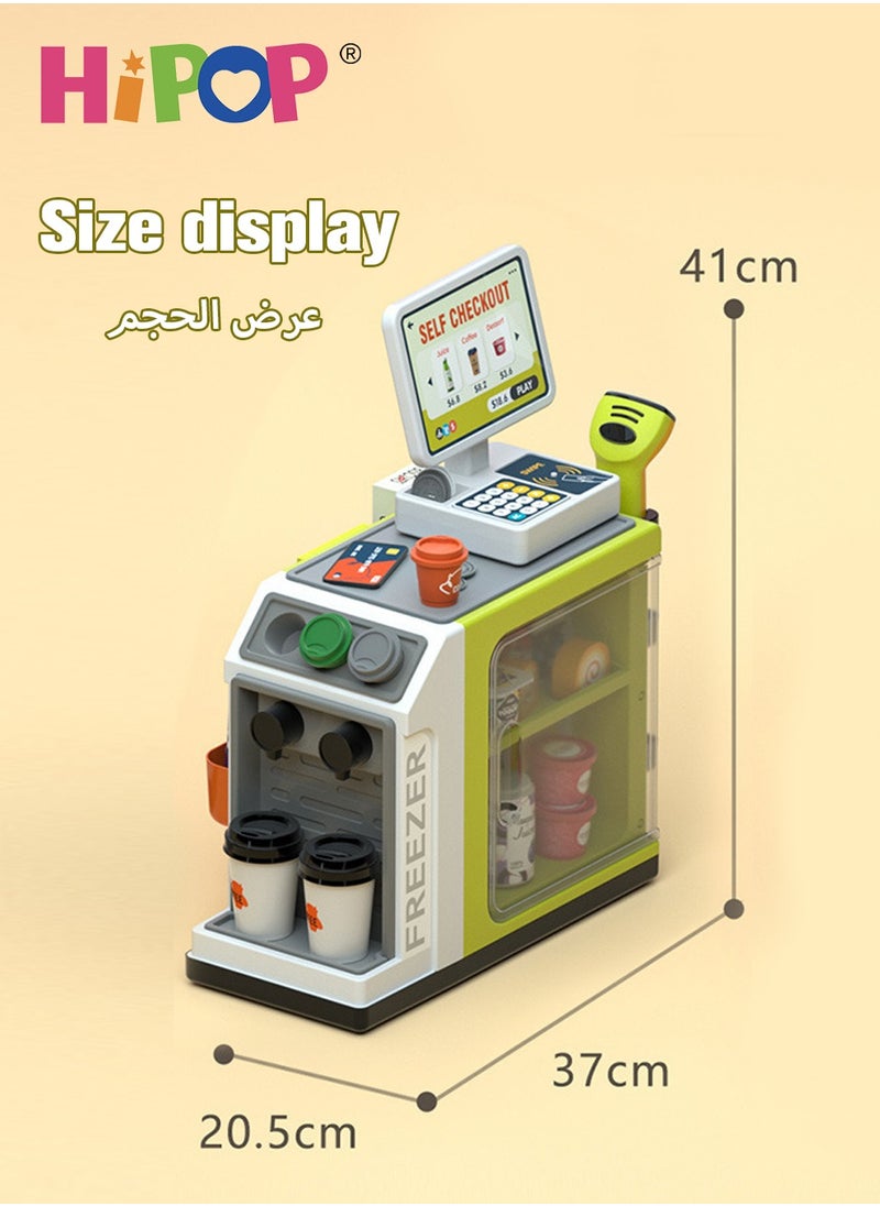 HIPOP Children's Supermarket Play Toys with Cash Register,Simulate Card Swiping,Code Scanning,Shopping,Shop Pretend Play for Kids  - Image 4
